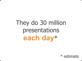 They do 30 million
presentations
each day*
* estimate

 