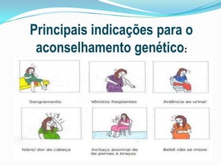 Principais indicações para o
aconselhamento genético:
 
