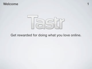 Welcome                                           1




   Get rewarded for doing what you love online.
 