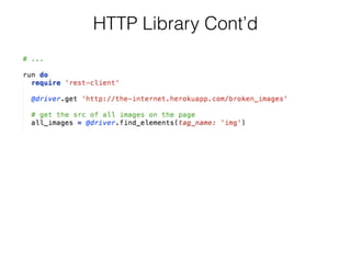 HTTP Library Cont’d
 