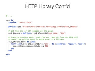 HTTP Library Cont’d
 
