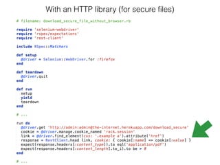 With an HTTP library (for secure ﬁles)
 