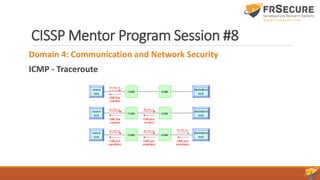 CISSP Mentor Program Session #8
Domain 4: Communication and Network Security
ICMP - Traceroute
 