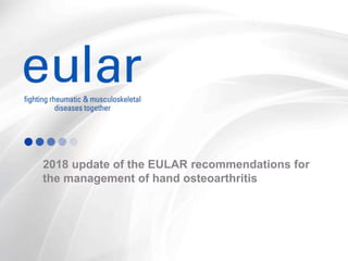 2018 update of the EULAR recommendations for
the management of hand osteoarthritis
 