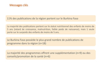 Burkina Faso  : Une carte systématique pour orienter la prise de décision