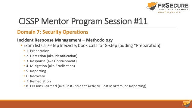 Slide Deck Class Session 11 Frsecure Cissp Mentor Program