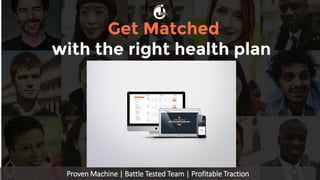 Proven Machine | Battle Tested Team | Profitable Traction
Get Matched
with the right health plan
1
 