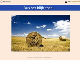 Dus het blijft toch….
USG Major Sale Program 201401 - Crowdale.com
 