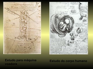 Estudo para máquina voadora Estudo do corpo humano 