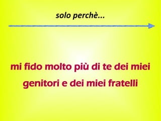 solo perchè...




mi fido molto più di te dei miei
  genitori e dei miei fratelli
 