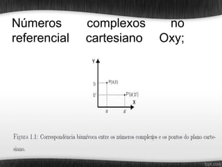 Números       complexos     no
referencial   cartesiano   Oxy;
 