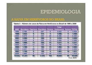 A RAIVA EM HERBÍVOROS NO BRASIL
 