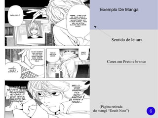 Exemplo De Manga




           Sentido de leitura



        Cores em Preto e branco




    (Página retirada
do mangá “Death Note”)            6
 