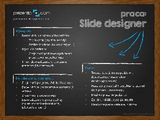 Slide graphics © prezentio.com
praca:
Slide designer
•
•
•
•
•
•
•
•
•
•
•
•
•
•
•
 
