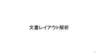 文書レイアウト解析
21
 