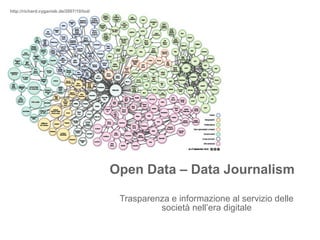 http://richard.cyganiak.de/2007/10/lod/
Open Data – Data Journalism
Trasparenza e informazione al servizio delle
società nell’era digitale
 