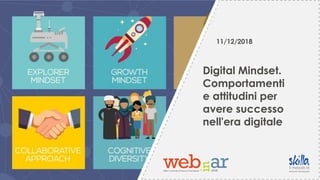 11/12/2018
Digital Mindset.
Comportamenti
e attitudini per
avere successo
nell'era digitale
 