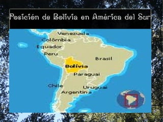 Posición de Bolivia en América del Sur