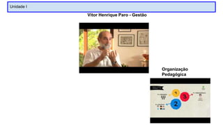 Unidade I
Vitor Henrique Paro - Gestão
Organização
Pedagógica
 