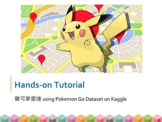 Hands-on Tutorial
寶可夢雷達 using Pokemon Go Dataset on Kaggle
43
圖
 