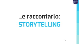 46
…e raccontarlo:
STORYTELLING
 
