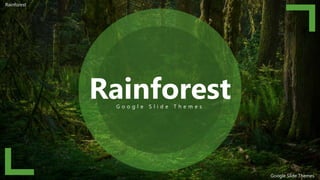 Rainforest
G o o g l e S l i d e T h e m e s
Rainforest
Google Slide Themes
 