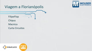 Viagem a Florianópolis
FilipeFlop
Chipus
Macnica
Curta Circuitos
 