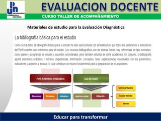 COORDINACIÓN ESTATAL DEL SERVICIO PROFESIONAL DOCENTE
Materiales de estudio para la Evaluación Diagnóstica
CURSO TALLER DE ACOMPAÑAMIENTO
Educar para transformar
 