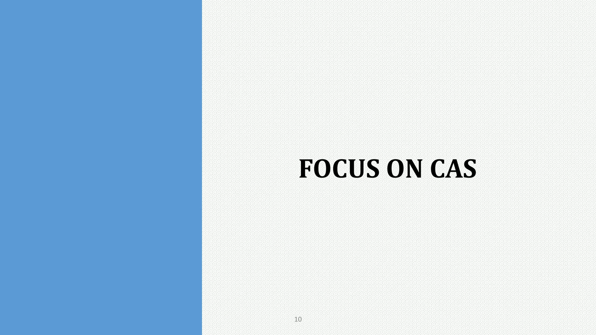 10
FOCUS ON CAS
 