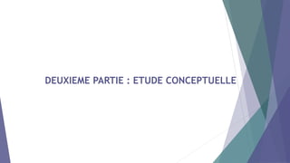 DEUXIEME PARTIE : ETUDE CONCEPTUELLE
 