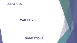QUESTIONS
REMARQUES
SUGGESTIONS
 