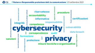 Privacy e cybersecurity: la comunicazione
