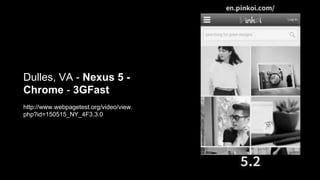 Dulles, VA - Nexus 5 -
Chrome - 3GFast
http://www.webpagetest.org/video/view.
php?id=150515_NY_4F3.3.0
 