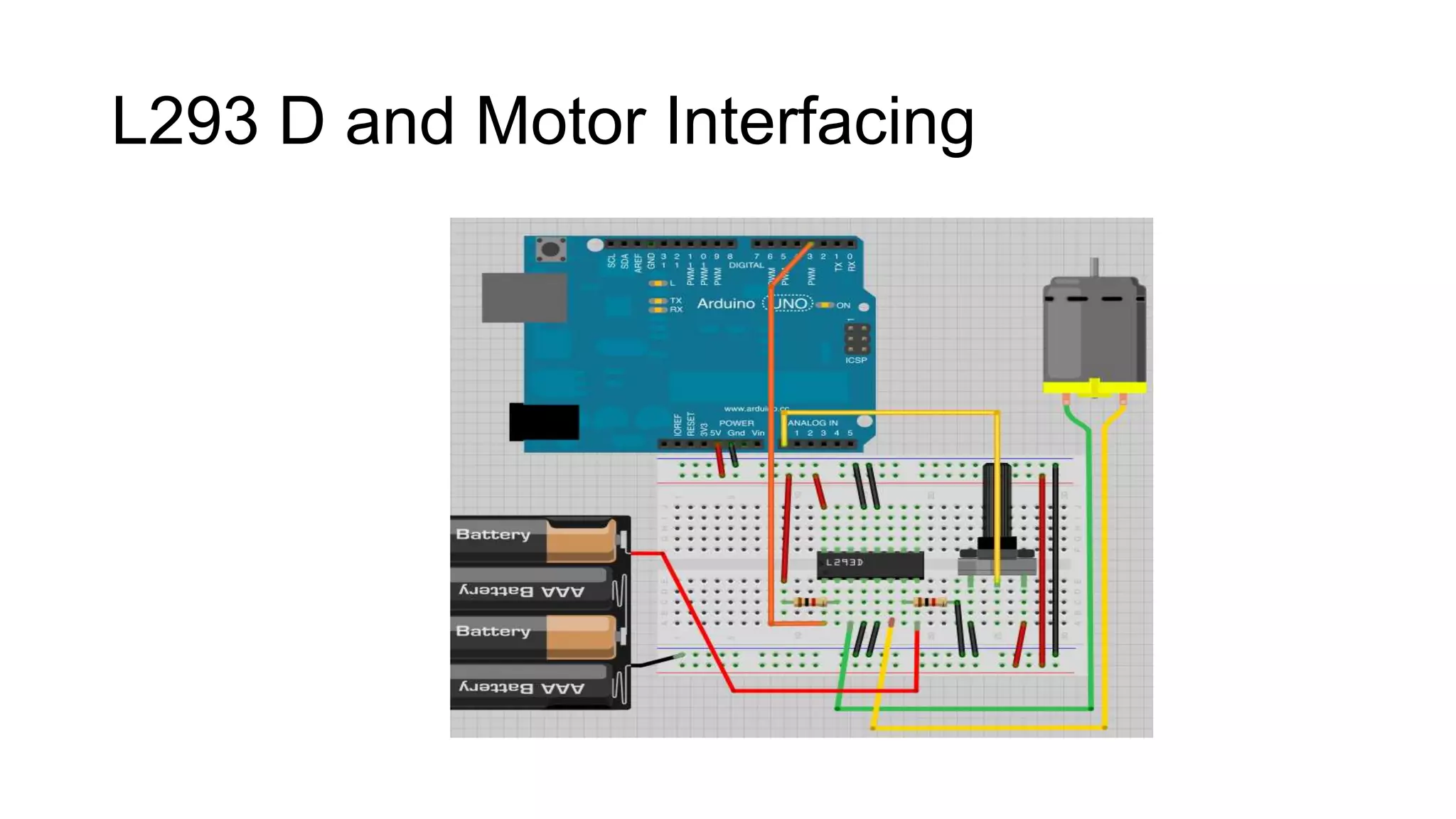 L293 D and Motor Interfacing
 