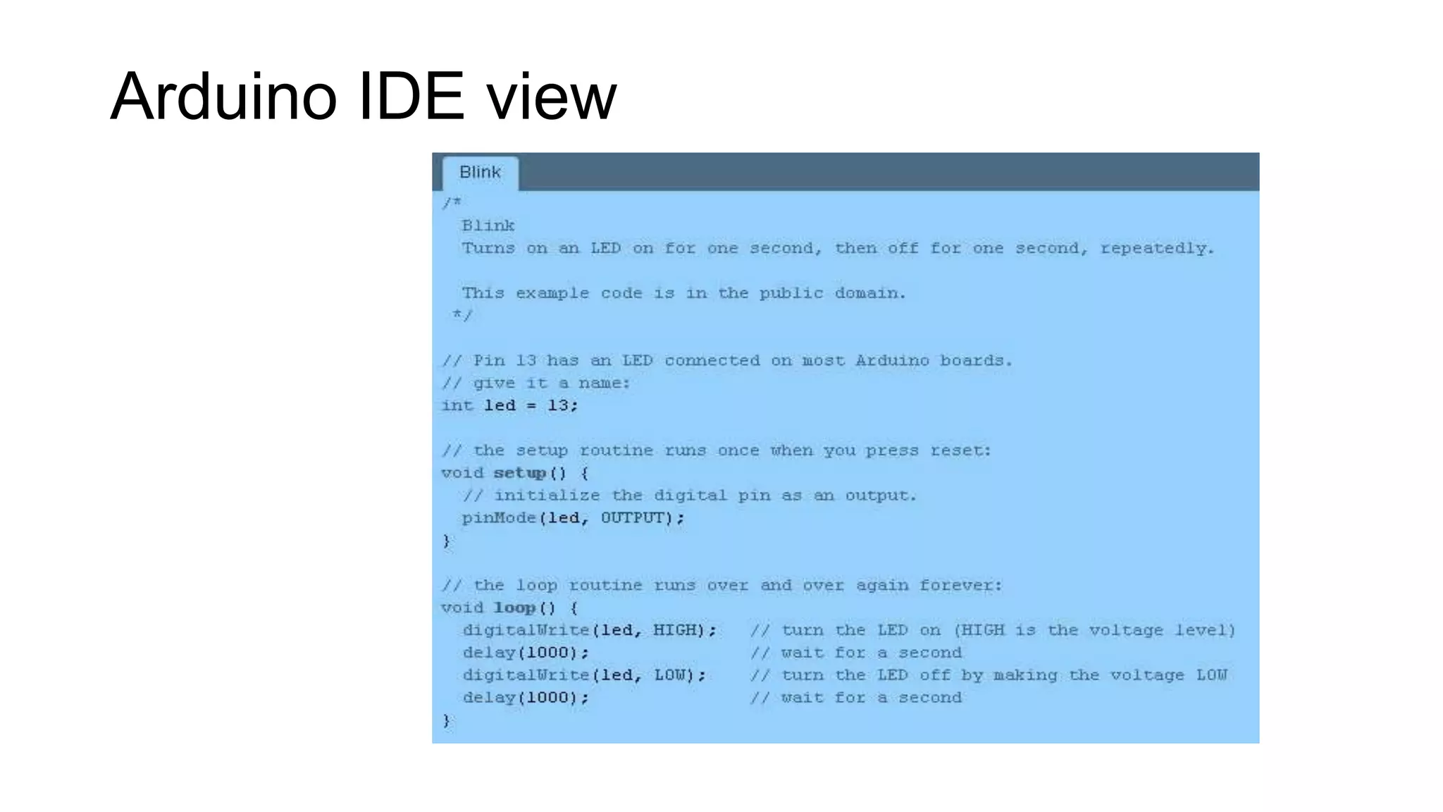 Arduino IDE view
 