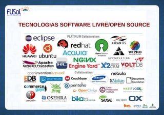 TECNOLOGIAS SOFTWARE LIVRE/OPEN SOURCE
 
