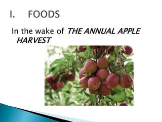 In the wake of THE ANNUAL APPLE
 HARVEST
 
