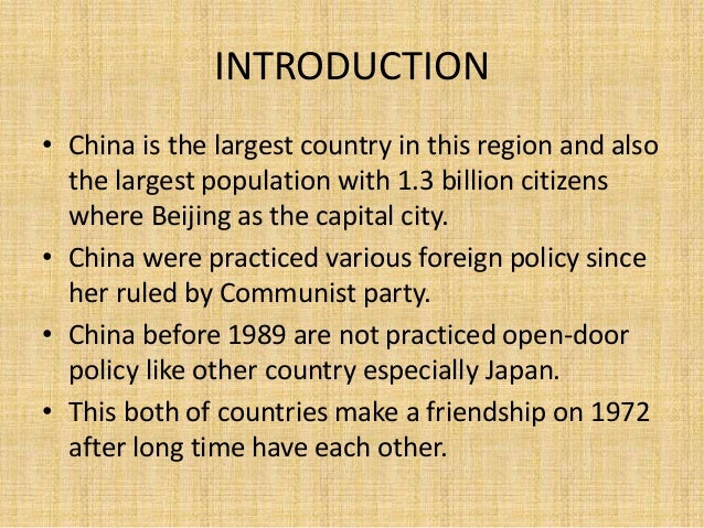China Foreign Policy Towards Japan