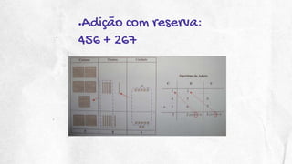 ●Adição com reserva:
456 + 267
 