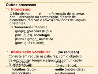 slide formação de palavras uso de derivação e composição de novas ...