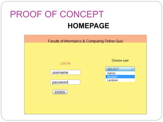 PROOF OF CONCEPT
HOMEPAGE
 