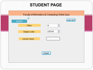 STUDENT PAGE
 