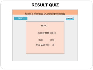 RESULT QUIZ
 