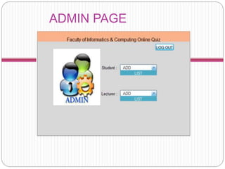 ADMIN PAGE
 