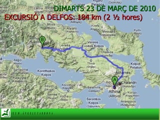 DIMARTS 23 DE MARÇ DE 2010 EXCURSIÓ A DELFOS: 184 km (2 ½ hores) 