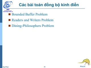 19 Đồng bộDuy Phan
Các bài toán đồng bộ kinh điển
 Bounded Buffer Problem
 Readers and Writers Problem
 Dining-Philosophers Problem
 
