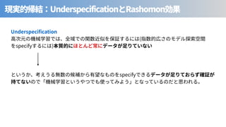 Underspecification Rashomon
Underspeci cation
(
specify )
specify
 