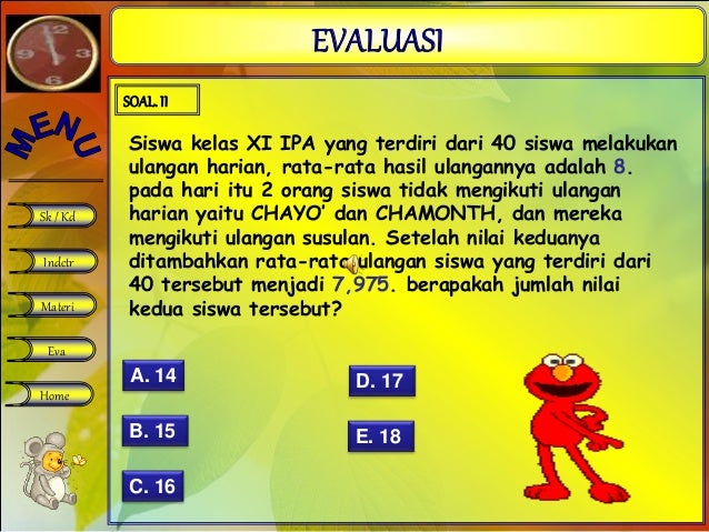 Rata Rata Nilai Siswa Kelas 8 A Adalah 72