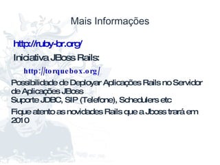 Iniciando o Servidor Rails embarcado 