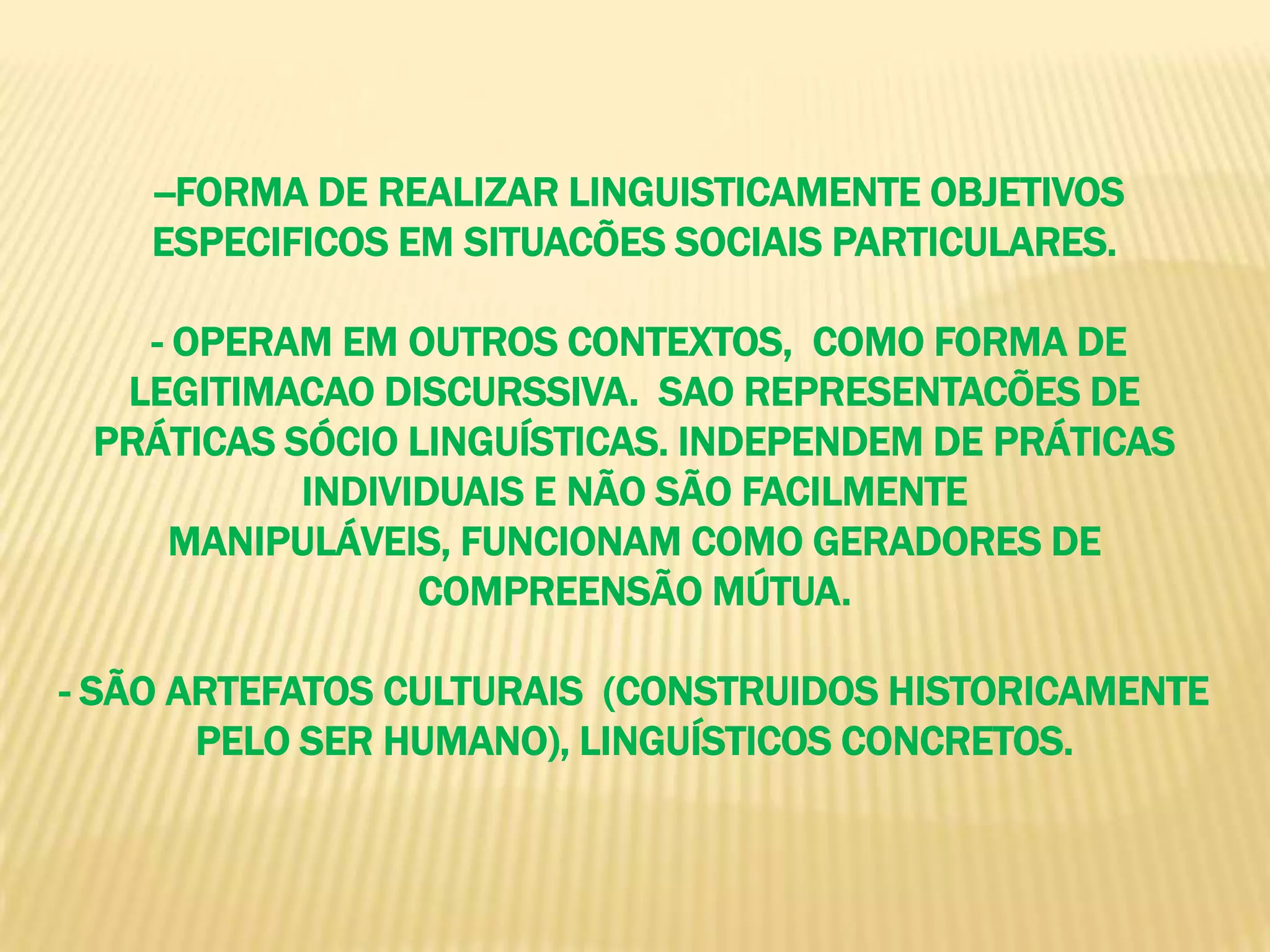 Exposição: define, conceitua.